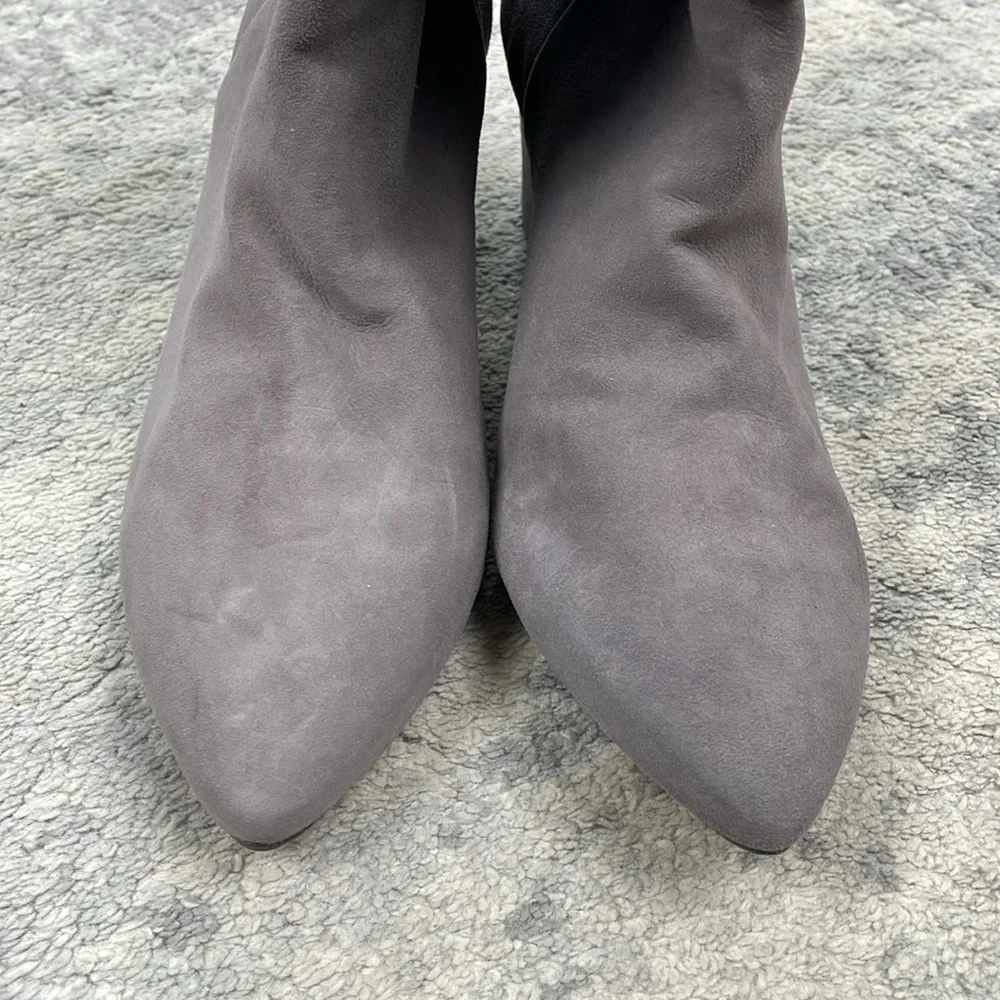New Botkier Skylar Slouchy Suede Mid Boots Warm Gray Grey Scrunch Sz 9